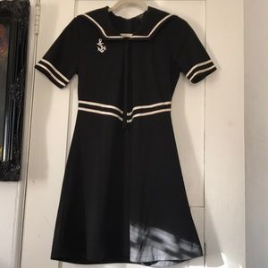 Pop Boutique Nautical Sailor a-line black dress